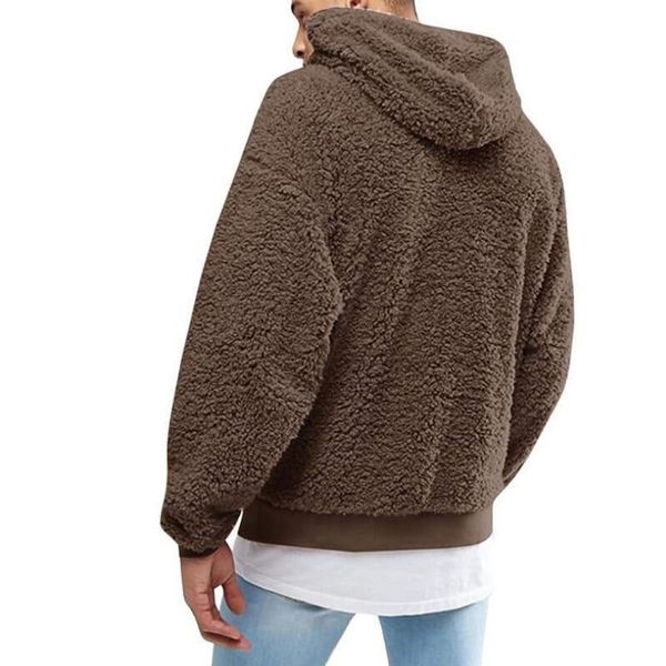 

мужчины freece толстовки пуловеры зима теплая чистый цвет повседневная свободные кофты хип-хоп с длинным рукавом топы, Black