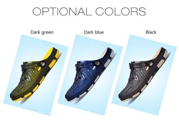 

2020 men's non-slip waterproof summer hole shoes breathable beach flat sandals slippers men sandals