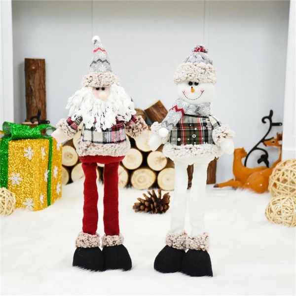

retractable standing figures christmas decorations for home santa claus snowman elk doll kids lovers friends xmas gifts navidad
