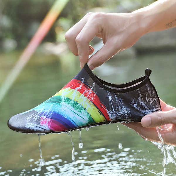 

bjakin 2019 women water shoes men barefoot wet beach shoes outdoor swimming footwear aqua flat sneaker soft walk sea