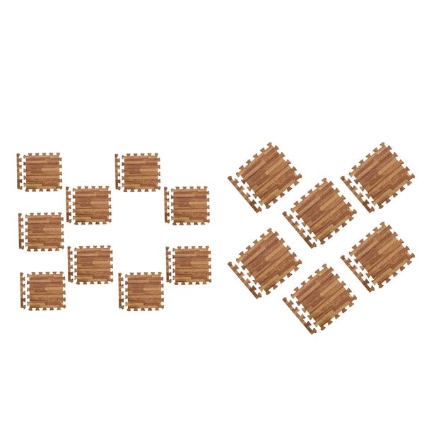 

18pcs dark wood effect foam mats interlocking tiles floor protection 30x30cm