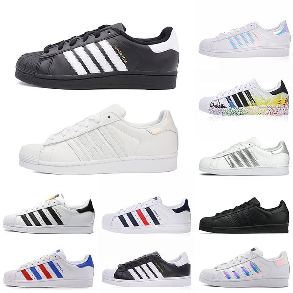 

original superstar casual flat shoes white black red blue gold 80s pride men women sports sneakers size 36-44 online sale