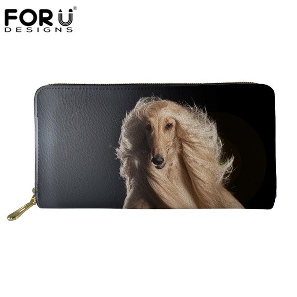 

forudesigns afghan hound print women long clutch wallet large wallets female purse lady purse phone pocket card holder carteras, Red;black