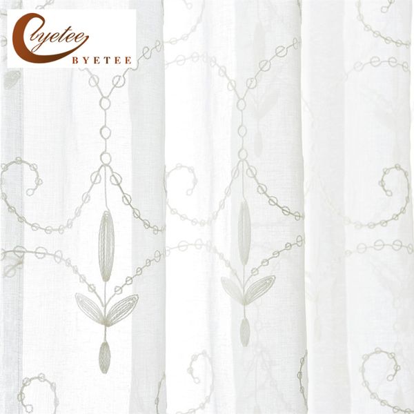 

embroidered tulle sheer white voile organza curtains drapes fabrics for bedroom living room window curtain rideaux chambre yarn