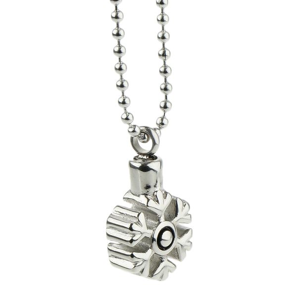 

silver stainless steel cremation urn pendant necklace ball bead chain for men women