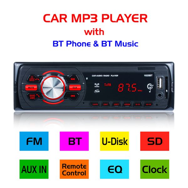 

12v car stereo bluetooth wireless digital media in dash receivers usb/sd/mmc mp3 player fm radio with remote control xnc