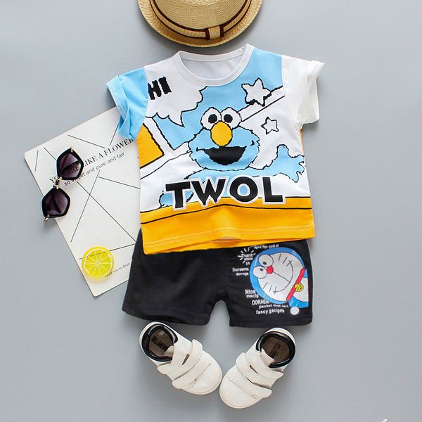 

2020 лето baby boys одежда набор мультфильм малыш мальчики девочка одежда костюм для детей наряд хлопок футболка + шорты детская одежда, White