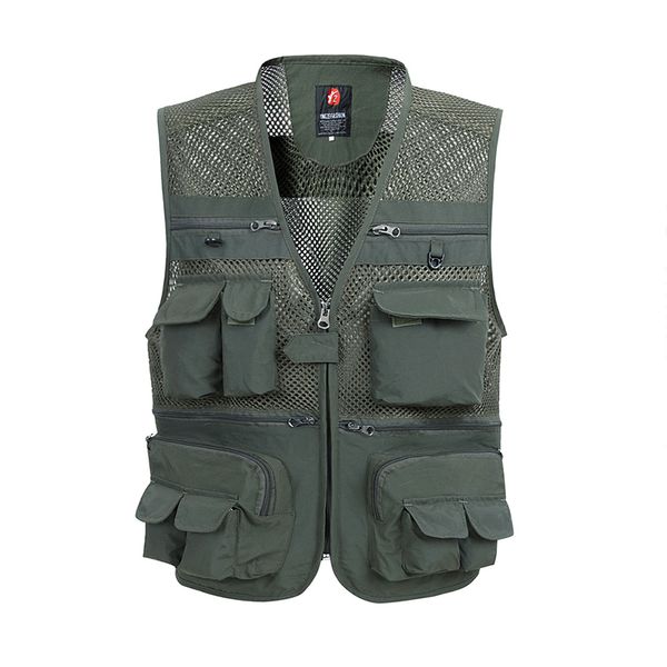

summer mesh vest for men spring autumn male casual thin breathable multi pocket waistcoat mens baggy 5xl vest with many pockets, Black;white