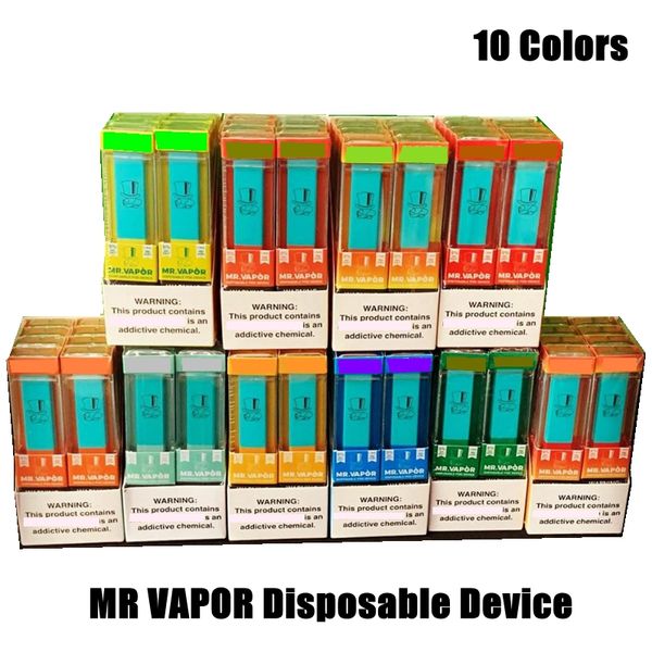 

слоеные MR VAPOR одноразовое устройство Pod Starter Kit 280mAh аккумуляторная батарея 1,3 мл брусья картриджей одноразовые Vape ручки VS шикарный плюс биди палочка