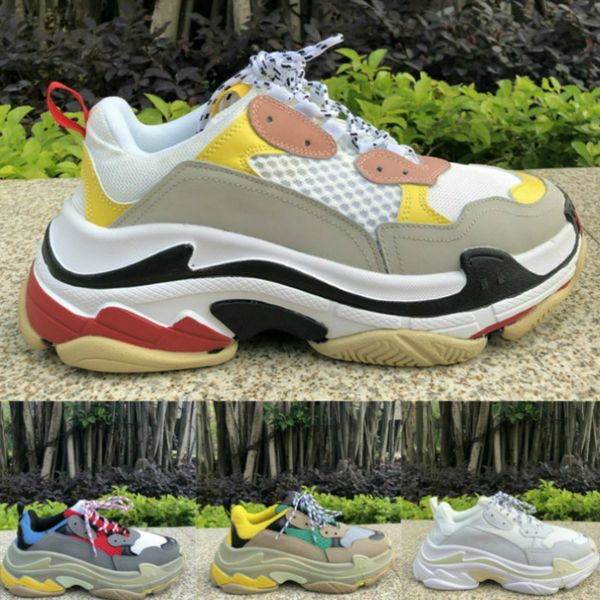 

triple s casual shoes black white red thick-soled flat shoes paris platform old dad tennis height increasing sneaker va265
