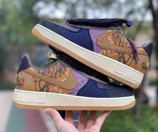 

travis low 1 cactus jack 1s casual shoes white shoes purple navy color muted bronze mens running shoes sneakers, Black