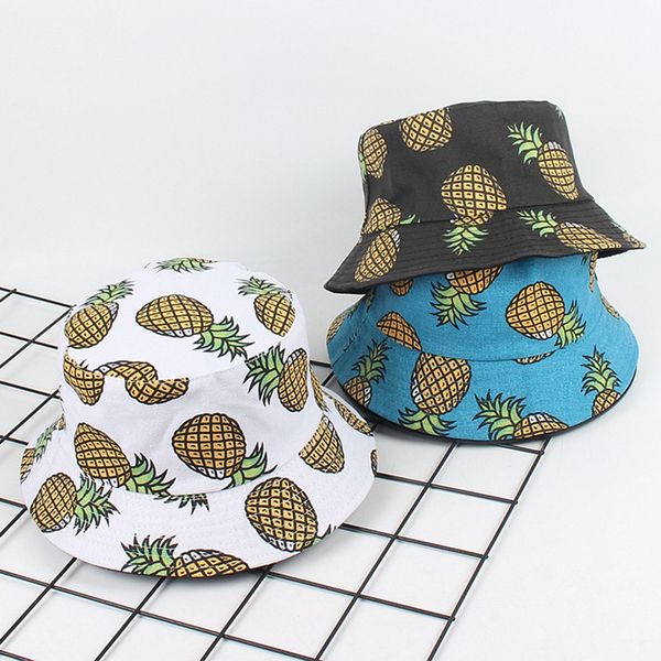 

harajuku bucket hat double sided wear banana pineapple duck fisherman hat sunscreen outdoors cap sun hats for women