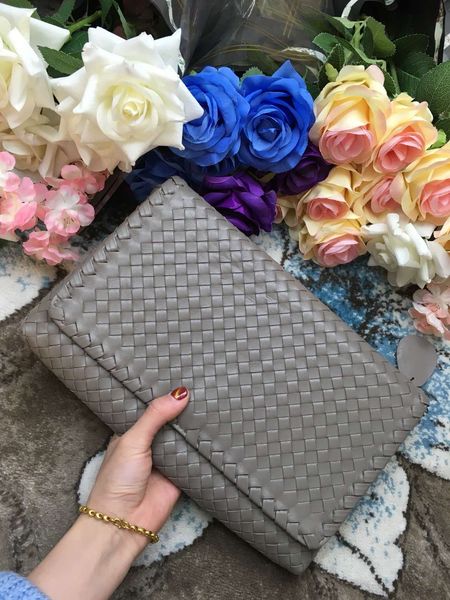 

2019b women handmade material crochet handbag classic genuine leather soft sheep skin leather handbag fashion simple kintting bag party 28cm