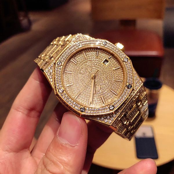 

mens watch diamond watch 41mm reloj de lujo 3120 movement watches automatic mens watch montre de luxe wristwatches, Slivery;brown