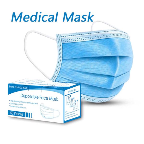 disposable surgical face mask blue - 100 pieces disposable surgical face mask blue - 100 pieces