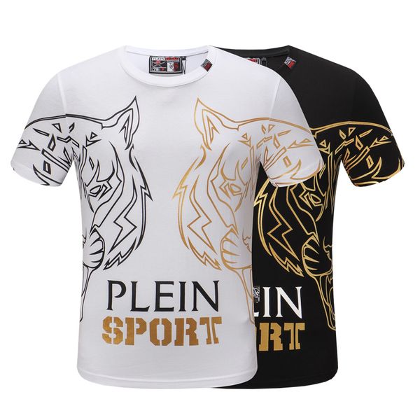 

casual printing luxury t-shirt fashion casual fitness cool o-neck men's bear t-shirt summer short-sleeved men's clothing, White;black