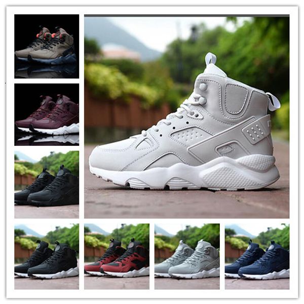 

original mens huaraches 4 designer sneakers high mens huarache winter boots riding hiking ankle snow booties shoes size eur40-46