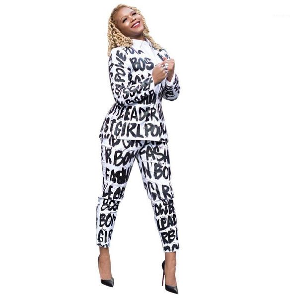 

printed casual suits designer 2pcs clothing sets shirts pants girl women white letters