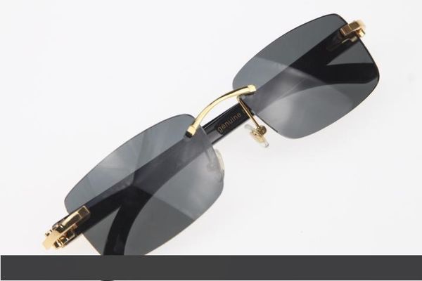 

2019 оптовые очки без оправы новый белый внутри черный рог буйвола с вертикальными полосами солнцезащитные очки горячие 3524012 солнцезащитн, White;black