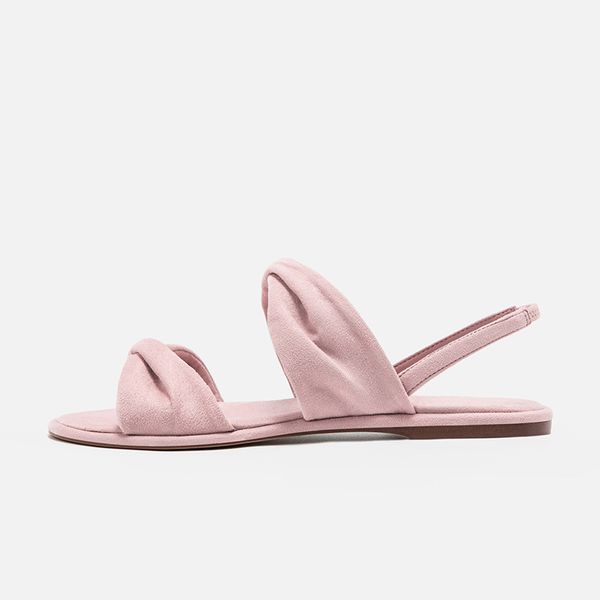 

20 new chon keerli one word sandals ck170380718 double twisted womens flat sandals, Black