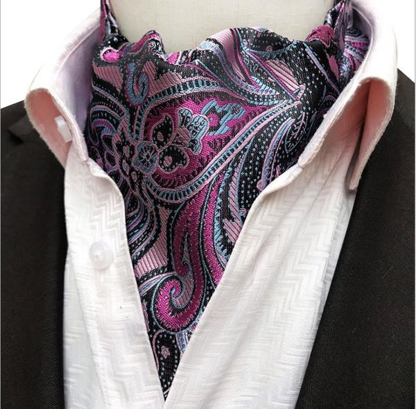 

2019 new fashionable large pattern scarf tie men's scarf, Blue;purple
