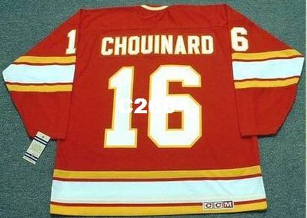

mens #16 guy chouinard atlanta flames 1978 ccm vintage retro away hockey jersey or custom any name or number retro jersey, Black;red