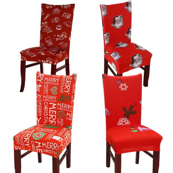 

merry christmas chair cover spandex jubilation red elastic spandex stretch modern family decoration slipcover chair seat protect