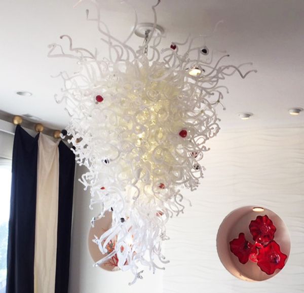 

modern white blown glass chandeliers art designed murano glass pendant lamps custom hanging led glass ceiling light
