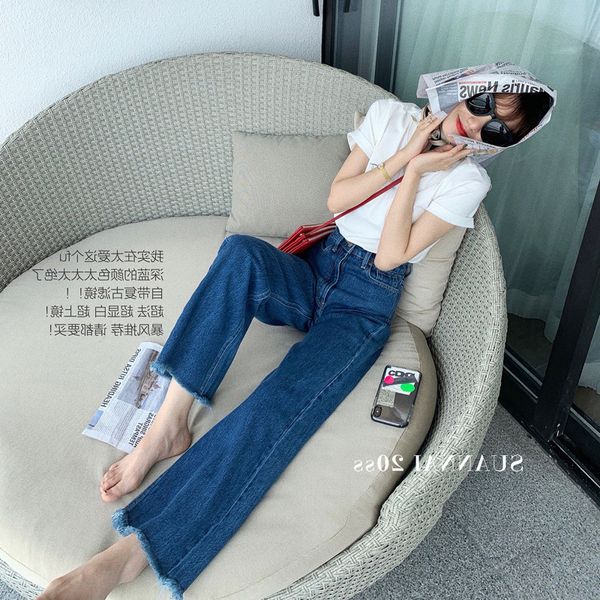 

this denim long-leg pants is really amazing self-contained filter film feeling extremely long legs and western style retro burr pants, Red