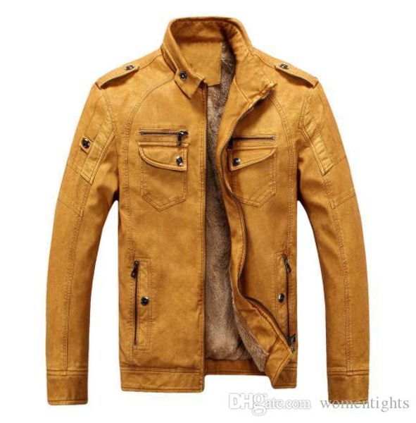 

mens leather designer jacket winter thick fashion male coats, Black