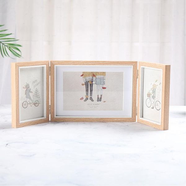 

украшение галерея lovers student gift деревянной фоторамка дисплей три складной главная декоративная picture хранение офис детские