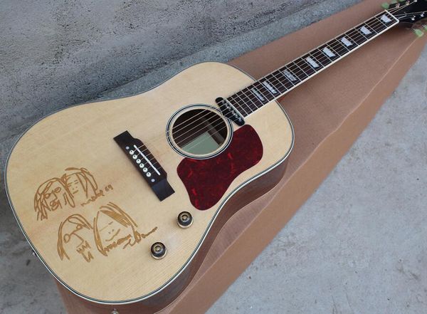 

j-160e john lennon 70th anniversary acoustic guitar face pattern with case ing