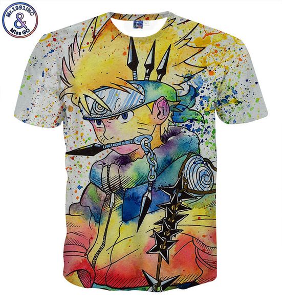 

мужские дизайнерские мультфильм мужчины и женщины с коротким рукавом наруто аниме терпеть 3d цифровой печати повседневное искусство tt рубаш, White;black