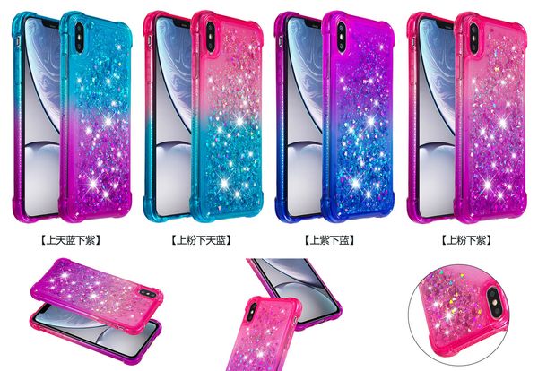

For iphone xr x max 7 8 plu hockproof oft tpu ca e quick and gradient bling liquid ca e cover for am ung 10e 10 plu
