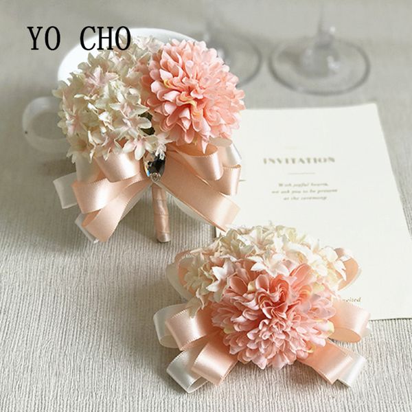 

yo cho creative artificial wrist flower bridesmaid sisters hand flowers artificial bride flowers wedding dancing party decor
