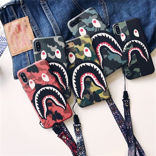 

new smooth tpu silicone protective for iphone 6 7 8 s plus x xr xs xsmax fashion shark mouth design apple smart phone fitted case