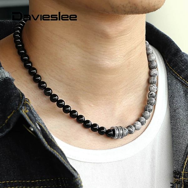 

2019 natural tiger eyes stone bead necklace for men women stainless steel charm black glass bead necklace toggle clasp dtnb001, Golden;silver