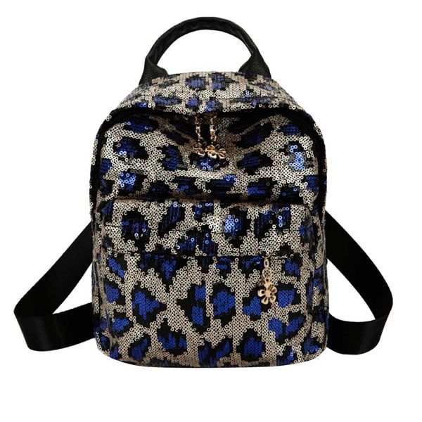 

molave backpacks zipper backpack women girl sequin leopard print school bags versatile packages satchel travel shoulder bags9419