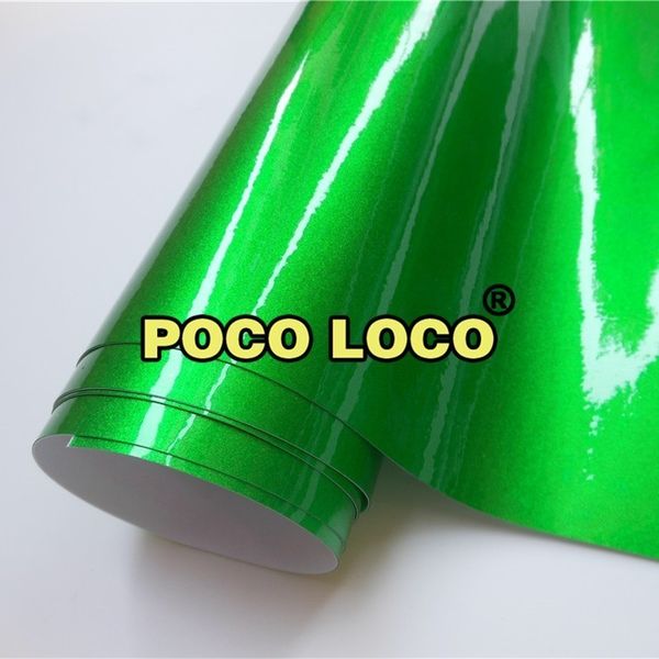 

green gloss metallic candy color vinyl wrap film gloss self adhesive vehicle wrap