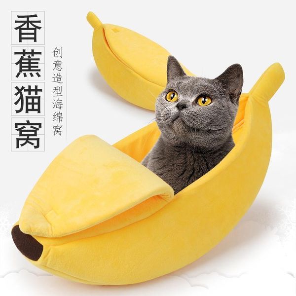 

губка кошачье гнездо закрытый спальный мешок творческий банан-образный питомец кошачье гнездо