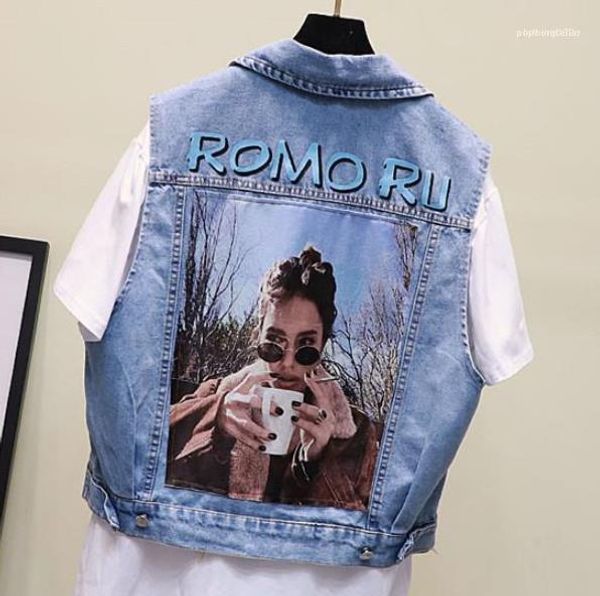

outerwear light blue ladies spring denim coats summer womens designer jeans vest lapel neck sleeveless womens, Black;white
