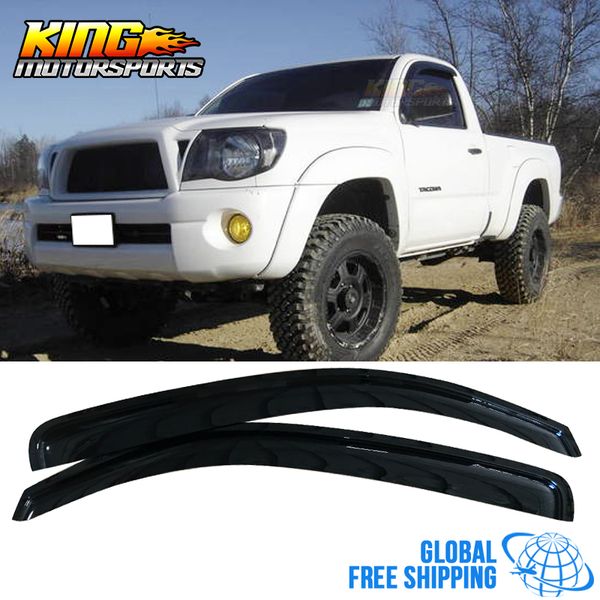 

fits 05-15 toyota tacoma standard cab acrylic window visors 2pc set global ing