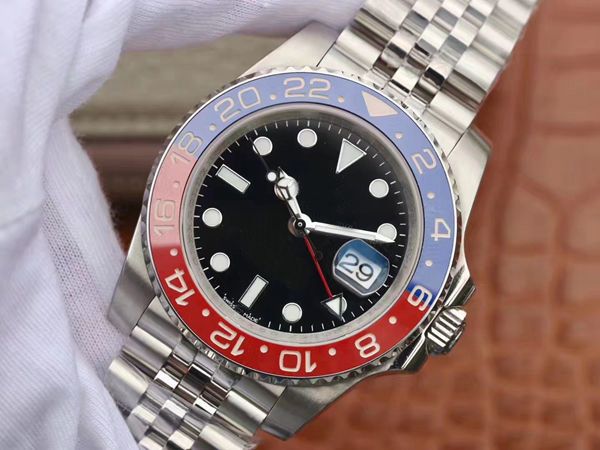 

Men v9 ver ion 904l teel n uper factory cal eta 3186 black blue ceramic gmt diving glide lock movement automatic men watche