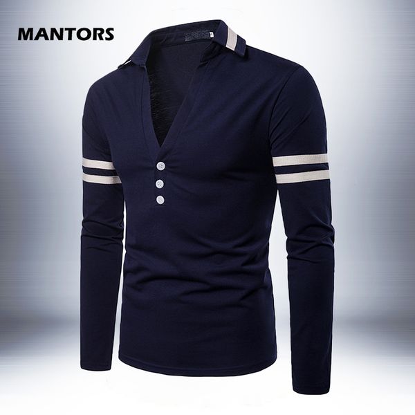 

solid v-neck men's long sleeve shirt autumn casual sporting shirt fashion men clothing slim fit s 2019 eu size, White;black