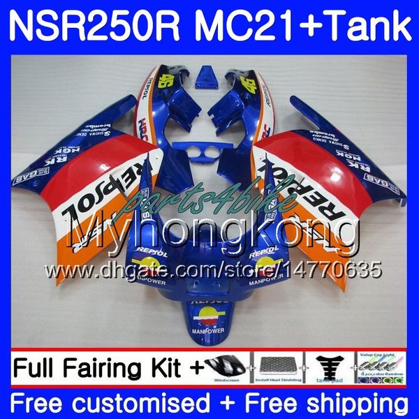 Repsol blau rot Einspritzung für HONDA NSR 250R 250 R MC21 PGM3 NSR250R 90 91 92 93 264HM.24 NSR250 R RR NSR250RR 1990 1991 1992 1993 Verkleidungen