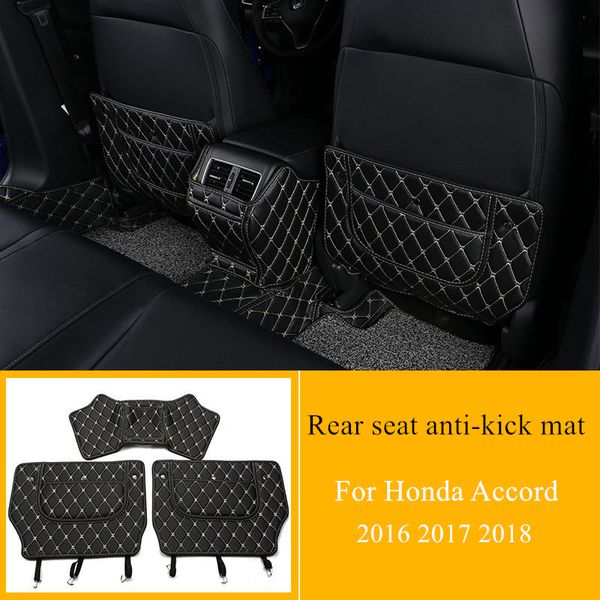 Car Rear Seat Anti Kick Anti Dirt Mat Microfiber Leather Interior Decoration Accessories For Accord 2016 2017 2018 Car Interior Decoration Accessories