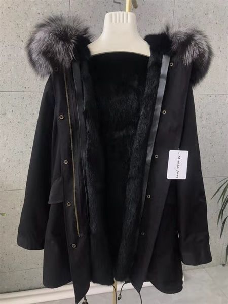 

lavish silver fox fur trim mukla furs brand women winter coats black fur lining black long parkas detachable liner