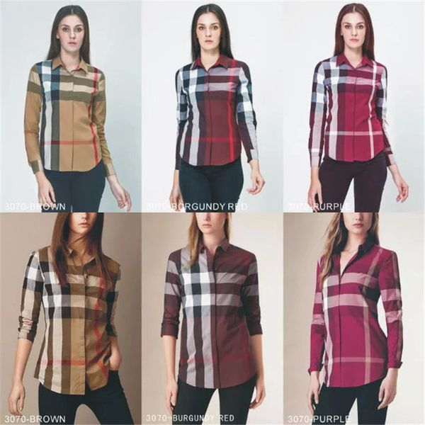 

2020 new bump the color lapel womens dresses fashion classic checked print women long sleeves dresses casual shirt dresses, White