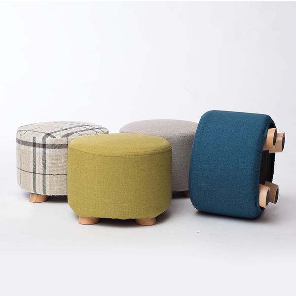

stool creative fashion stool solid wood sofa living room change shoes fabric round home bench