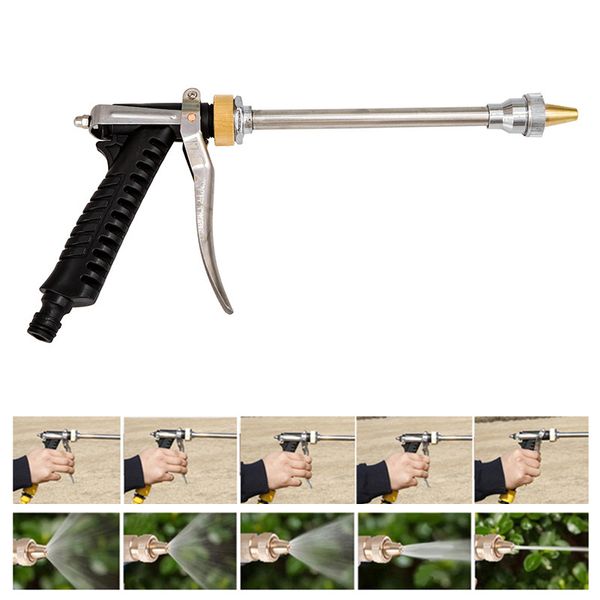 

quality high pressure water gun spray tool brass nozzle garden hose pipe lawn for car wash gardening hr